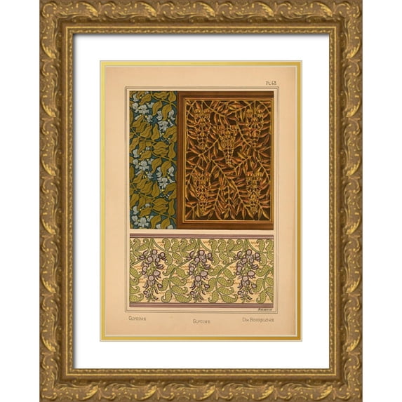 Vintage Apple Collection 24x32 Gold Ornate Wood Framed with Double Matting Museum Art Print Titled - Plate 48 - Glycine