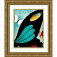 thumbnail image 1 of Vintage Apple Collection 25x32 Gold Ornate Wood Framed with Double Matting Museum Art Print Titled - Deco Butterfly, 1 of 4