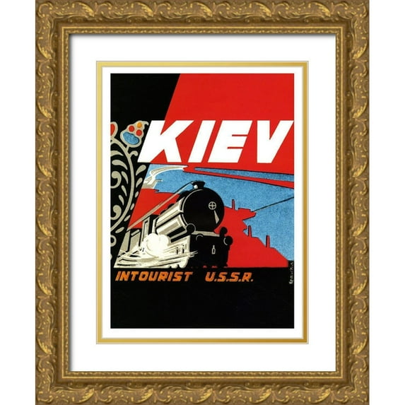 Vintage Apple Collection 25x32 Gold Ornate Wood Framed with Double Matting Museum Art Print Titled - Kiev