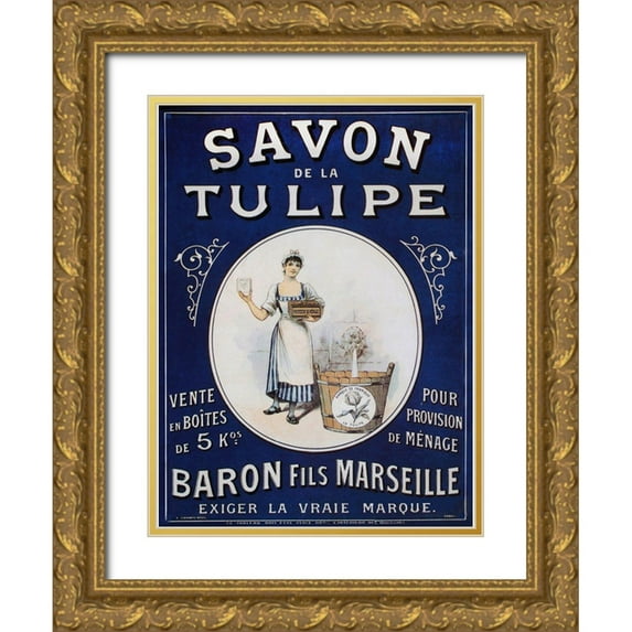 Vintage Apple Collection 25x32 Gold Ornate Wood Framed with Double Matting Museum Art Print Titled - Savon Tulipe