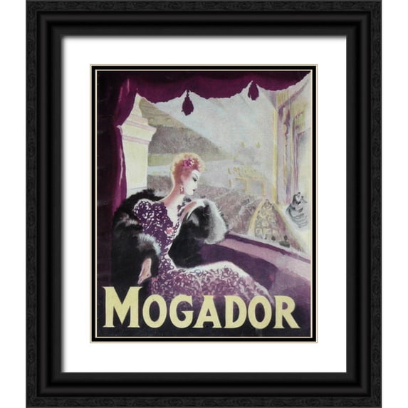 Vintage Apple Collection 26x31 Black Ornate Wood Framed with Double Matting Museum Art Print Titled - Mogador