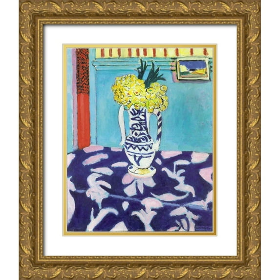 Vintage Apple Collection 26x32 Gold Ornate Wood Framed with Double Matting Museum Art Print Titled - Matisse Table