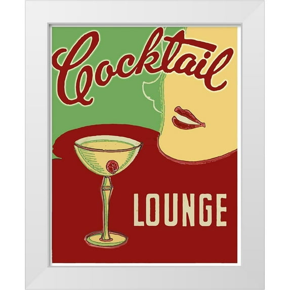 Vintage Apple Collection 26x32 White Modern Wood Framed Museum Art Print Titled - Cocktails
