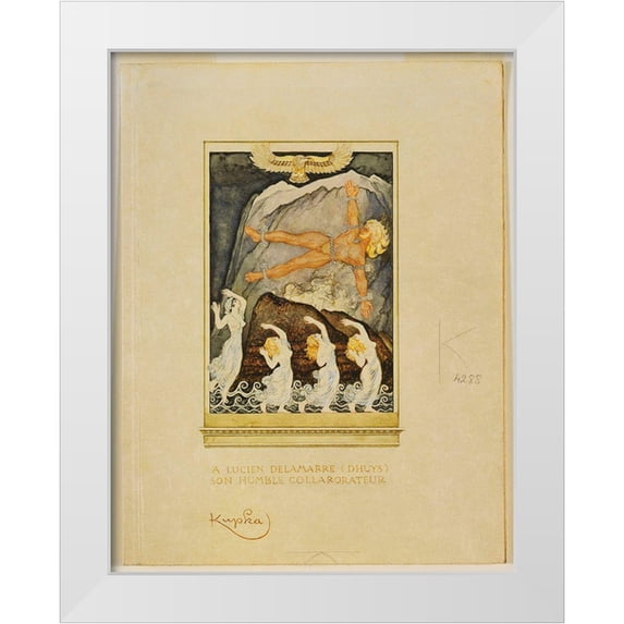 Vintage Apple Collection 26x32 White Modern Wood Framed Museum Art Print Titled - Frantisek Kupka - Prometheus
