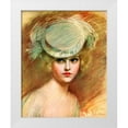 thumbnail image 1 of Vintage Apple Collection 26x32 White Modern Wood Framed Museum Art Print Titled - Lady In Green Hat, 1 of 4
