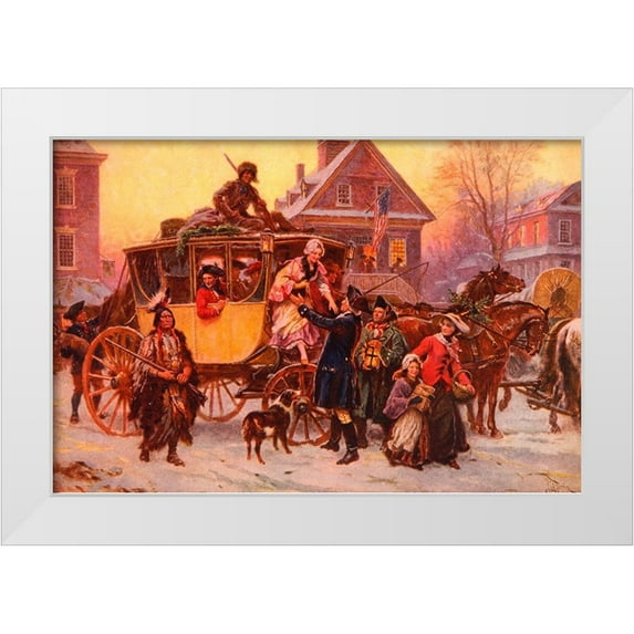 Vintage Apple Collection 32x23 White Modern Wood Framed Museum Art Print Titled - Christmas Carriage