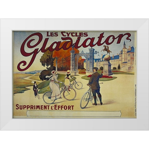 Vintage Apple Collection 32x24 White Modern Wood Framed Museum Art Print Titled - Bike 07
