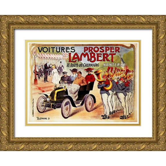Vintage Apple Collection 32x25 Gold Ornate Wood Framed with Double Matting Museum Art Print Titled - Prosper Lambert 1902