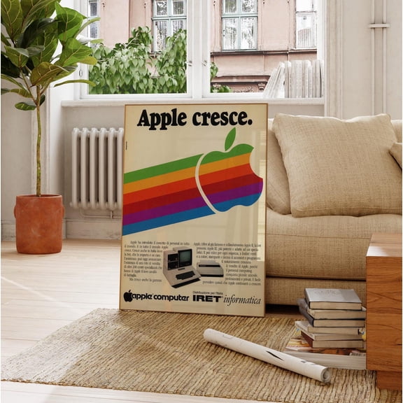 Vintage Apple Retro Tech Y2K Aesthetic Wall Computer Trendy Minimalist Tech Decor Office Home Decor, Wall Art