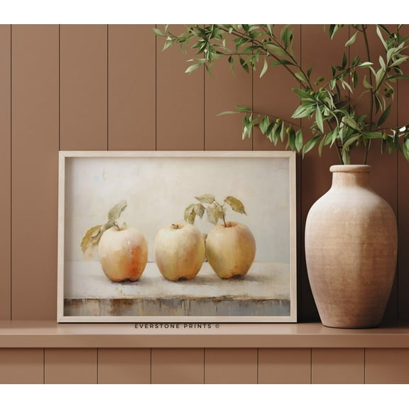 Vintage Apple Still Life, Farmhouse Country Kitchen Print, Thanksgiving Print, Fall Seasonal Decor, Vintage Fall Decor Wall Art, Modern Wall Decor, 8x12 UNFRAMED