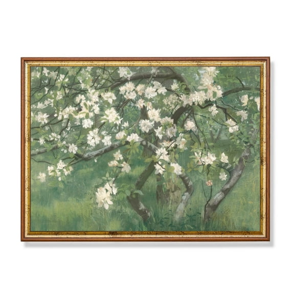Vintage Apple Tree Blossom Landscape Farmhouse Spring Decor Home Decor, 16x24 UNFRAMED