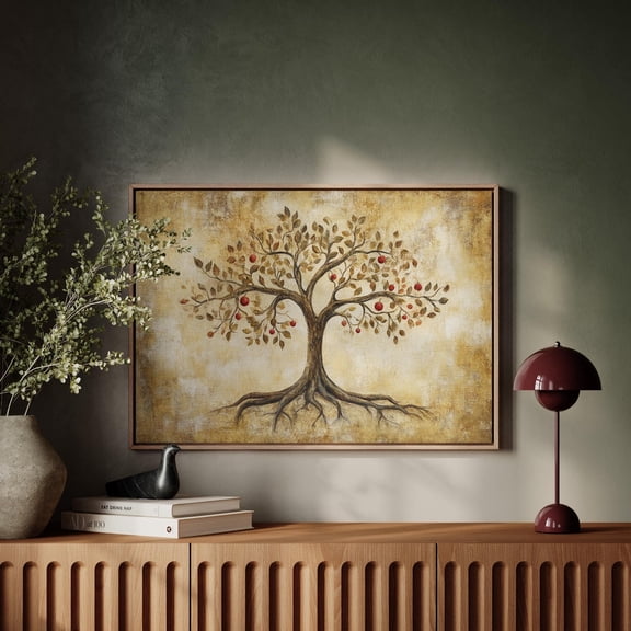 Vintage Apple Tree Deep Roots Wall Art Home Decor Unframed Paper Print