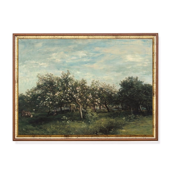 Vintage Apple Tree Landscape Rustic Country Poster Unframed Paper Print