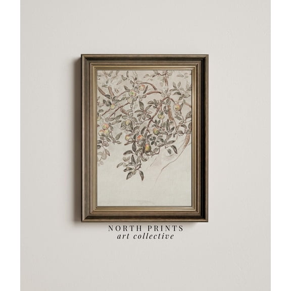 Vintage Apple Tree Neutral Farmhouse Unframed Paper Print