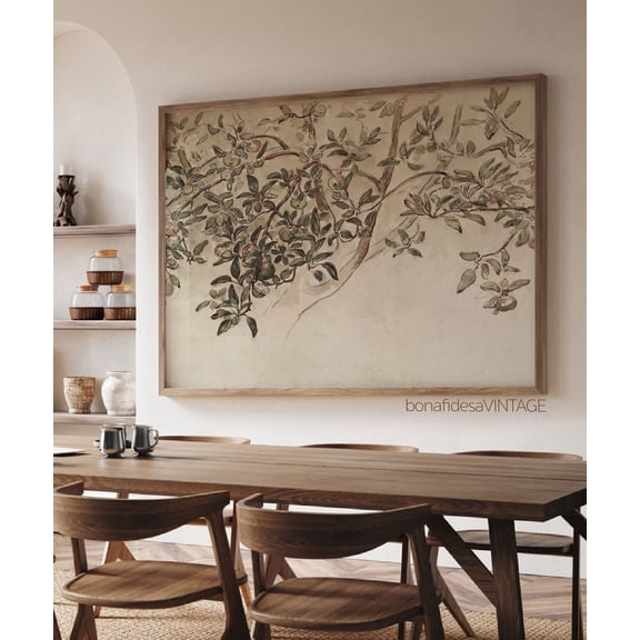 Vintage Apple Tree Print Neutral Farmhouse Vintage Country Sketch Wall Art