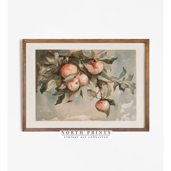Vintage Apple Tree Print Rustic Farmhouse Kitchen Decor