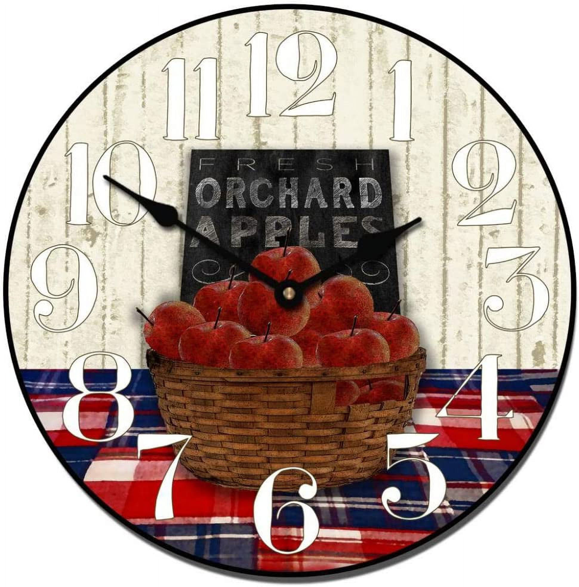 Vintage Apple Wall Clock Ultra Quiet Quartz Mechanism Hand Made in