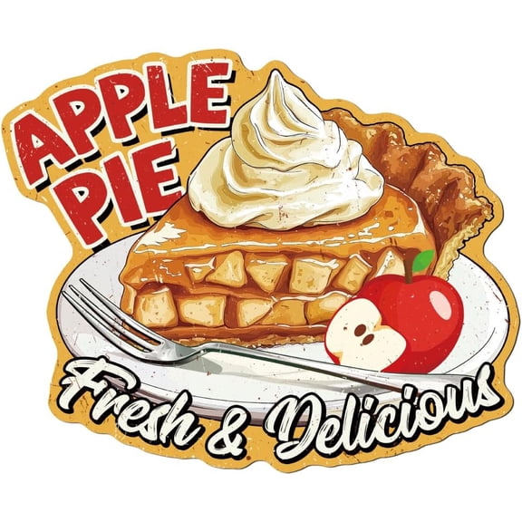 Vintage Apples Pie Metal Tin Sign 13.6x11 Inch Funny Retro Kitchen Diner Cafe Shop Restaurant Tin Sign APPLES PIE Fresh Delicious Wall Art Poster Plaque Decor for Bar Bakery Home Decor for DIY
