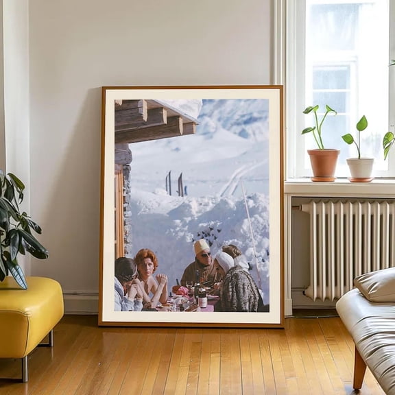 Vintage Après Ski Poster, Retro High Society Wall Art – 12x18 UNFRAMED