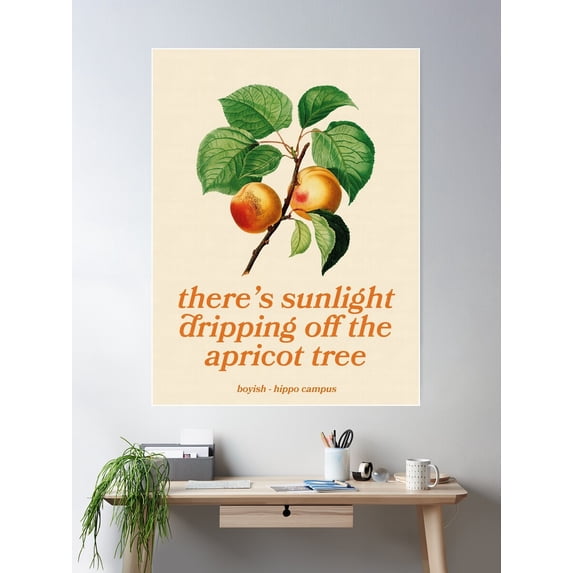 Vintage Apricot Poster Poster Wall Art, Modern Wall Decor For Living Room Bedroom, 8x12 UNFRAMED