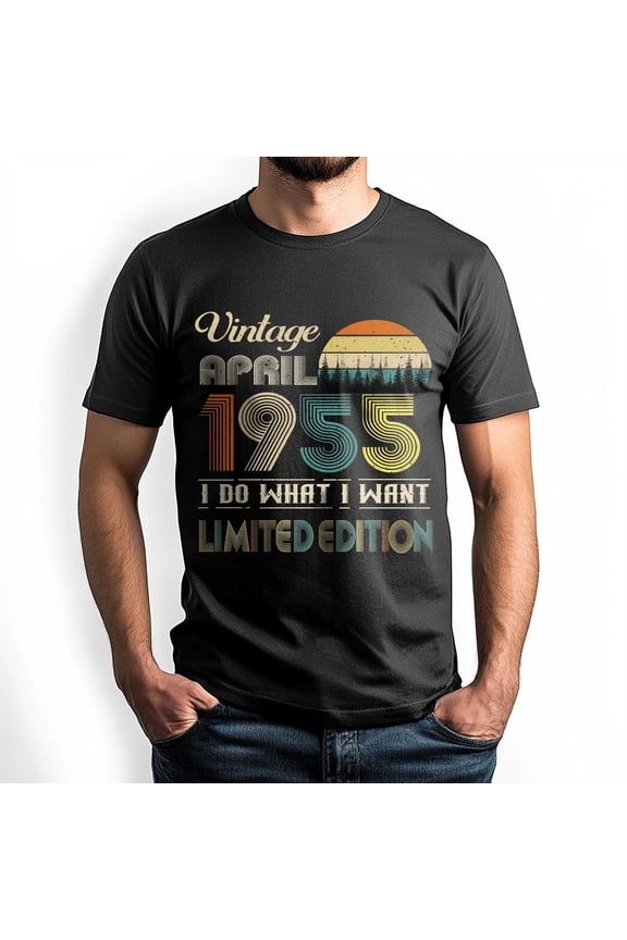 Vintage April 1955 T-Shirt - Retro Style Birthday Tee for Men - Meaningful Birthday Gift for April Born