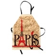 thumbnail image 1 of Vintage Apron Paris Vintage Floral French Eiffel Tower City Holiday Stylish Postcards Gifts, Unisex Kitchen Bib Apron with Adjustable Neck for Cooking Baking Gardening, Red Brown Ecru, by Ambesonne, 1 of 3