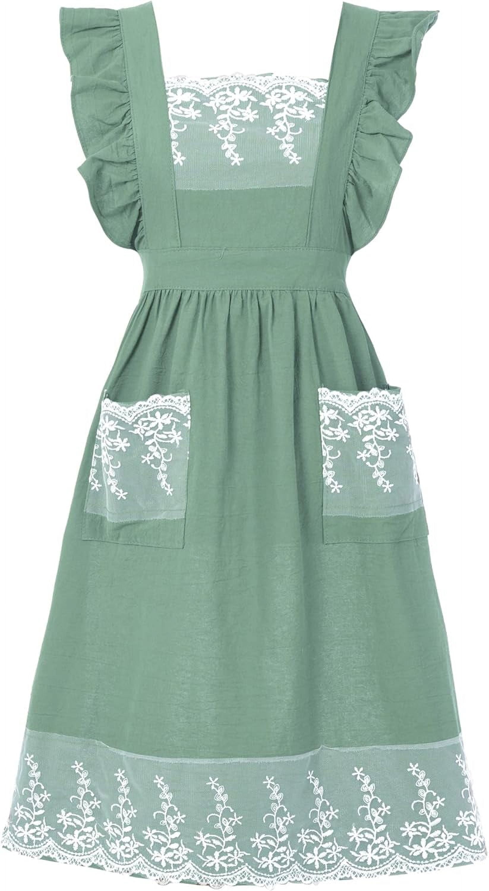 Vintage Aprons for Women with Pockets Cute Lace Ruffle Adjustable Apron ...