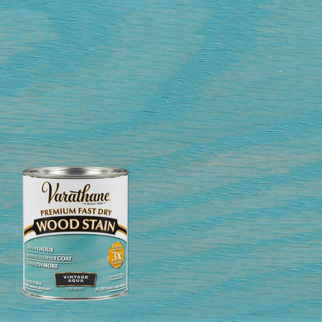 Vintage Aqua, Varathane Premium Fast Dry Wood Stain297427, Quart