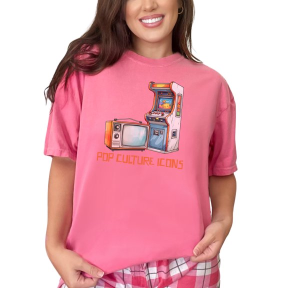 Vintage Arcade TV T-Shirt, Retro Pop Culture Icons Tee, Classic Gaming Shirt, Old School Video Game Apparel, Unique Graphic Gift, Crunchberry Comfort Colors T-Shirt, XL
