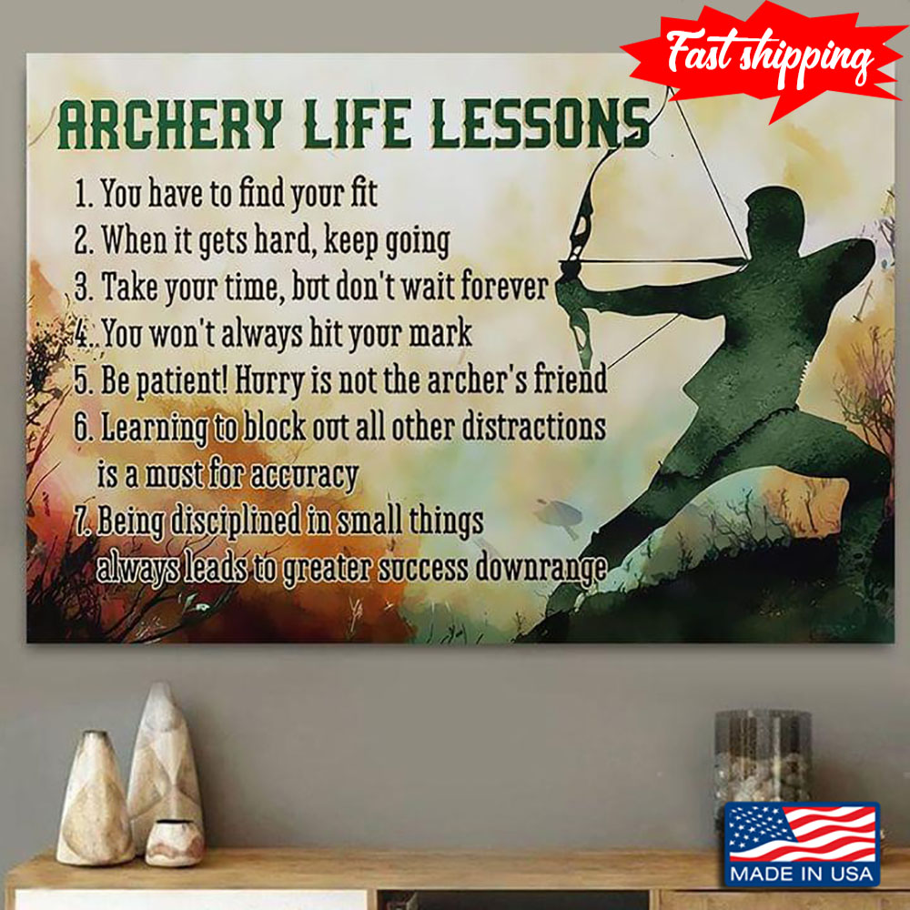 Vintage Archer Silhouette Archery Life Lessons 16 x 24 Inch Poster ...