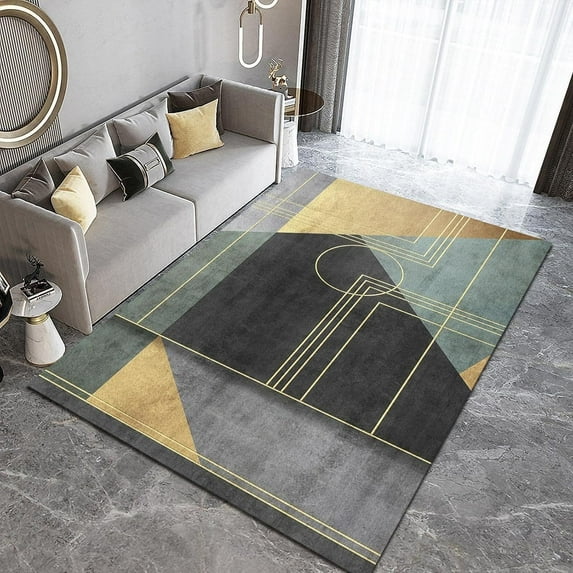 Vintage Area Rug Geometric Simple Fashion Indoor Non Slip Rugs Room Sofa Living Bedroom Home Decor Floor Mats 4x6 Carpet Non-slip Washable Soft Living Room Modern Durable Indoor