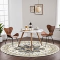 thumbnail image 1 of Vintage Area Rugs,Soft Washable Distressed Thin Rugs for Living Room Bedroom,Non-Slip Foldable Indoor Carpet,8' Diameter Grey Brown, 1 of 4
