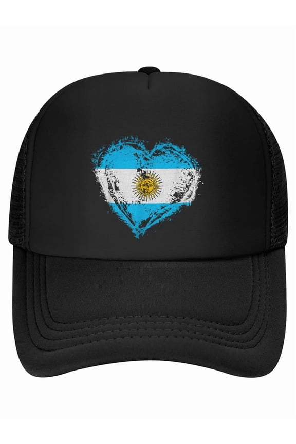Vintage Argentina Flag Stylish Heart Shape Design Baseball Cap