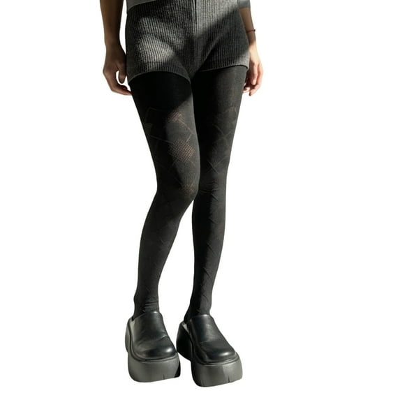 Vintage Argyle Patterned Designs Tights Cotton Leggings Pantyhose Opaque Stockings Hosiery for Fashion Forward Women