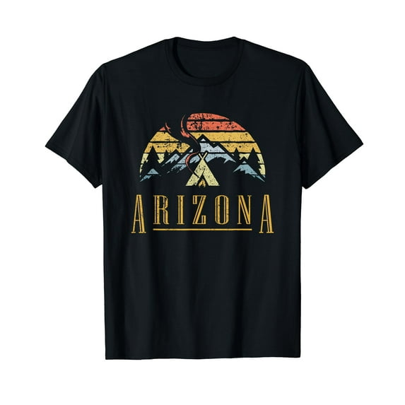 Vintage Arizona Mountains Camping Campfire Retro T-Shirt