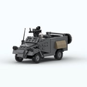 Vintage Armored Recon Vehicle Building Blocks Set, DIY Assembly Military Car Brick Model, Creative Desktop Collectible Building Toy