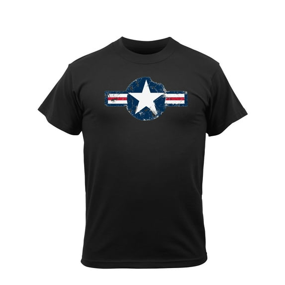 Vintage Army Air Corp Distressed T-Shirt, Black