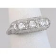 thumbnail image 1 of Vintage Art Deco Engagement Ring, 14K White Gold Plated, Bezel Women's Wedding Ring, 1.8 Ct Simulated Diamond, Filigree Promise Anniversary Ring, 1 of 4