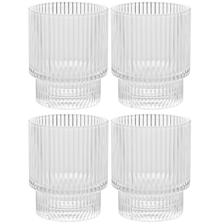 2 Pcs Drinking Glasses Set - 9.5 oz Modern Kitchen Drinking Glasses- Unique  Glassware for Weddings, Cocktails, Glass Cup Coffee Mug
