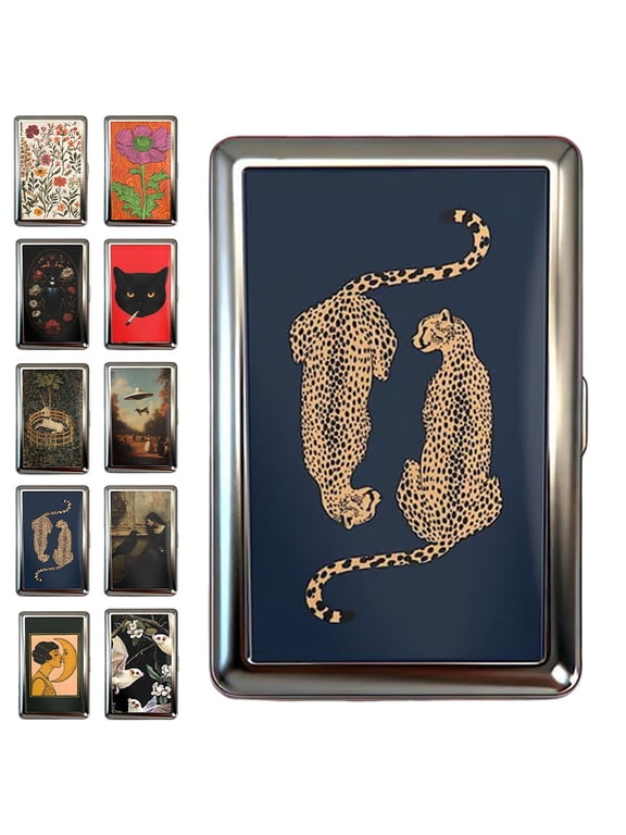 Vintage Art Deco Versatile Card & Cash Case with RFID Protection, Vintage-Style Metal Wallet, Easy Snap Closure