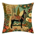 thumbnail image 1 of Vintage Floral Horse Pillow Covers 18x18, Decorative Western Farmhouse Animal Cover,Medieval Pillow Retro Decorati, 1 of 10