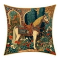 thumbnail image 1 of Vintage Floral Horse Pillow Covers 18x18, Decorative Western Farmhouse Animal Cover,Medieval Pillow Retro Decorati, 1 of 9