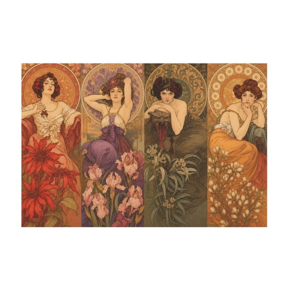 Vintage Art Nouveau Beer Advertising Canvas Wall Art For Bathroom Bedroom Living Room 12*18in
