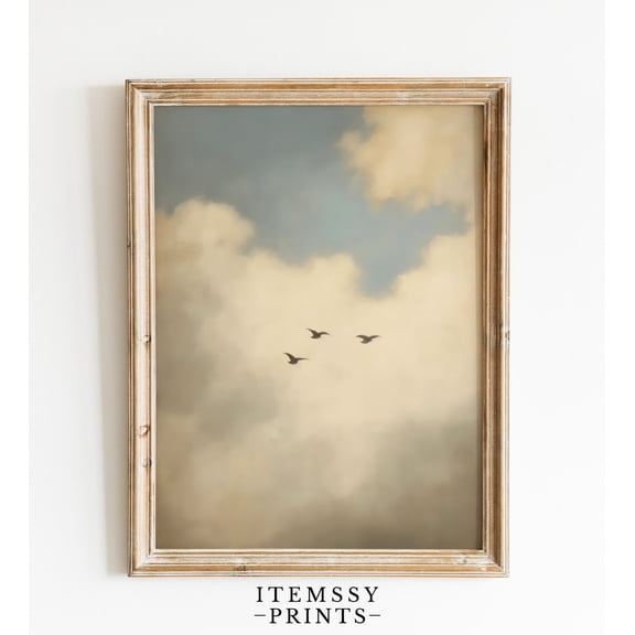 Vintage Art Poster, Cloud, Timeless Wall Art For Living Room, Elegant Home Decor, Antique,Inspired Artwork 2, 8x12 UNFRAMED