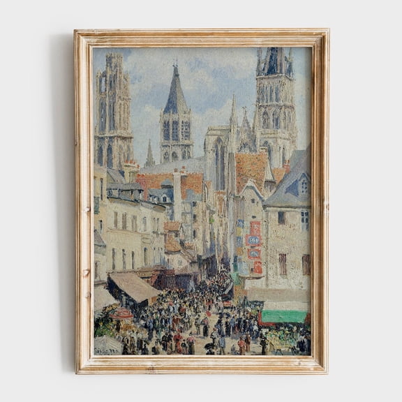 Vintage Art Print Of A Busy Street, Architectural, Cityscape, Neutral Wall Decor Home Decor #192, Unframed Poster Size 12x18