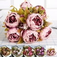 thumbnail image 1 of Vintage Artificial Peony Bouquet Silk Wedding Flowers Fake Flowers Home Party Festival Decoration Light Pink No Vase Included, 1 of 7