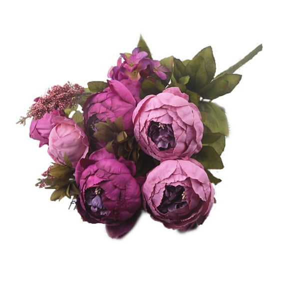Vintage Artificial Peony Silk Flowers Bouquet for Wedding Party Office Hotel and Home Decoration