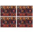 thumbnail image 1 of Vintage Artistic Boho Flax Placemats Set of 4, 12x18 Inch Washable Rustic Tribal Pattern Decor for Ethnic Nordic Kitchen or Farmhouse Style Dining Table Use, 1 of 6