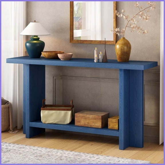 Vintage Ash Wood Coffee Table with T-Leg Design, Space-Saving for Living Room & Entryway, Easy Assembly