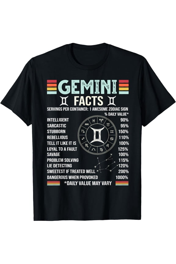 Vintage Astrology May June birthday Zodiac sign retro Gemini T-Shirt